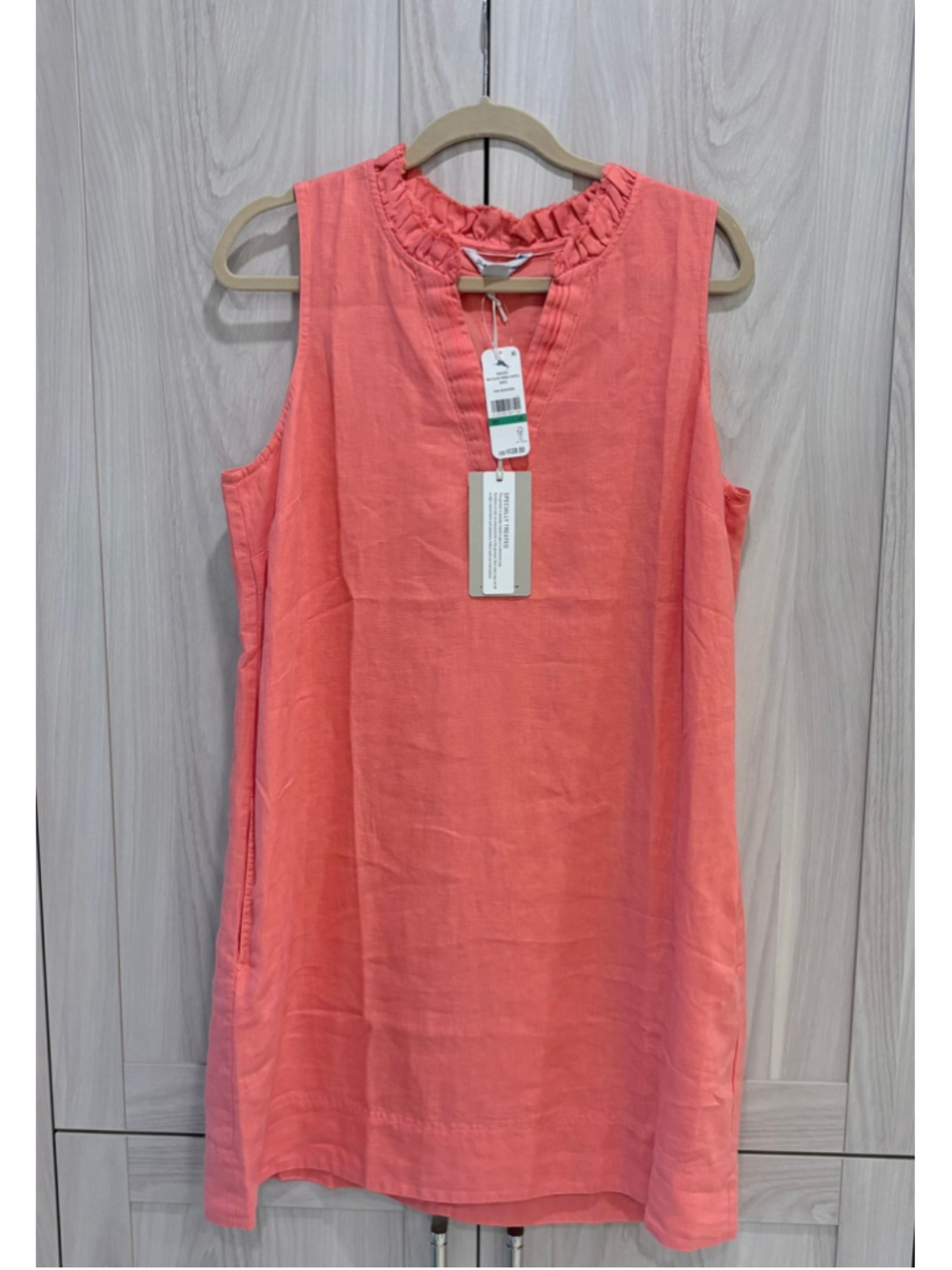 Tommy Bahama Coral Linen Shift Dress NWT Size Large